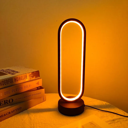 1PC Lamp Bedroom Ring Lamp Living Room Three-Color Dimming Bedside Lamp LED Night Light